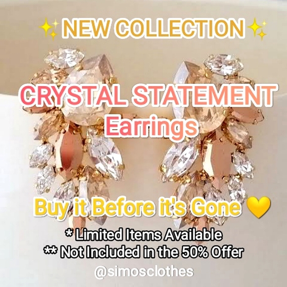 ✨NEW CRYSTAL EARRINGS COLLECTION✨ Pink Pastel Green and Gold Earrings - Picture 12 of 16